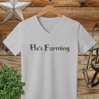 He's Farming V-neck