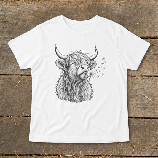 Highland Cow Dandelion Wish Infant Tee
