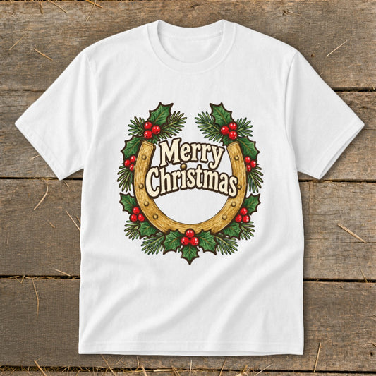 Holly and Horseshoe Wreath Youth Tee