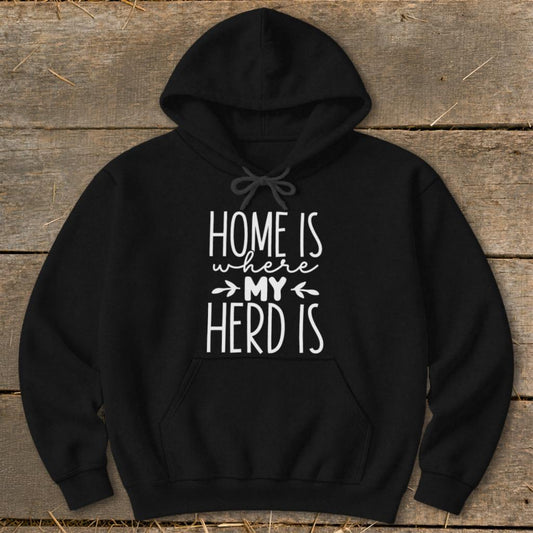 Home Is My Herd Hoodie - Black