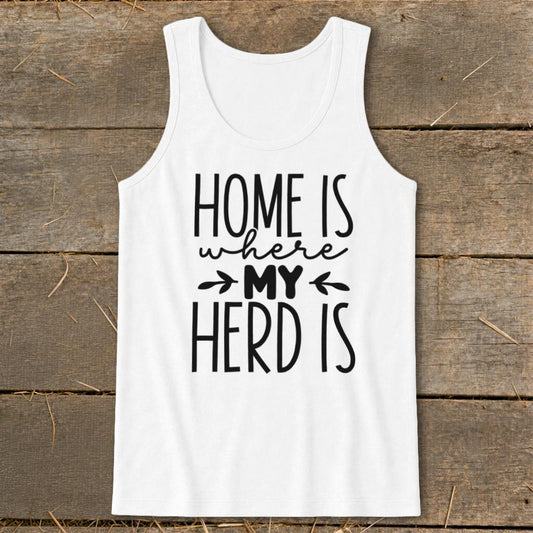 Home Is My Herd Tank Top - White