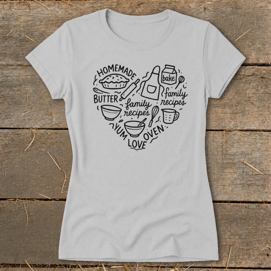 Homemade Heart Ladies Tee - Sport Grey