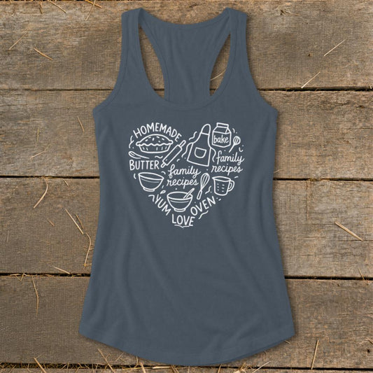 Homemade Heart Racerback Tank - Indigo