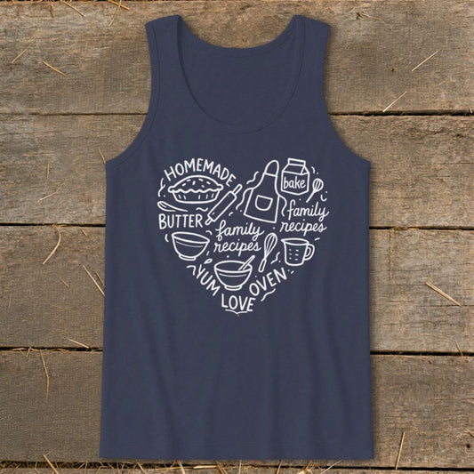 Homemade Heart Tank Top - Navy