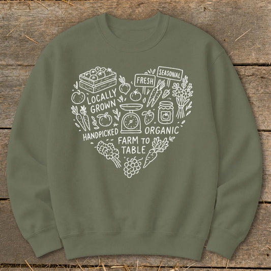 Homestead Heart Sweatshirt - Military Green