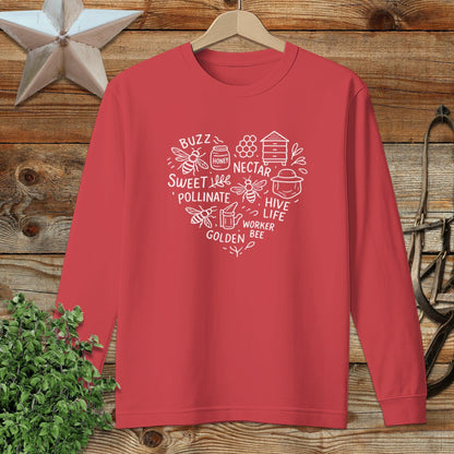 Honeybee Heart Long Sleeve Tee