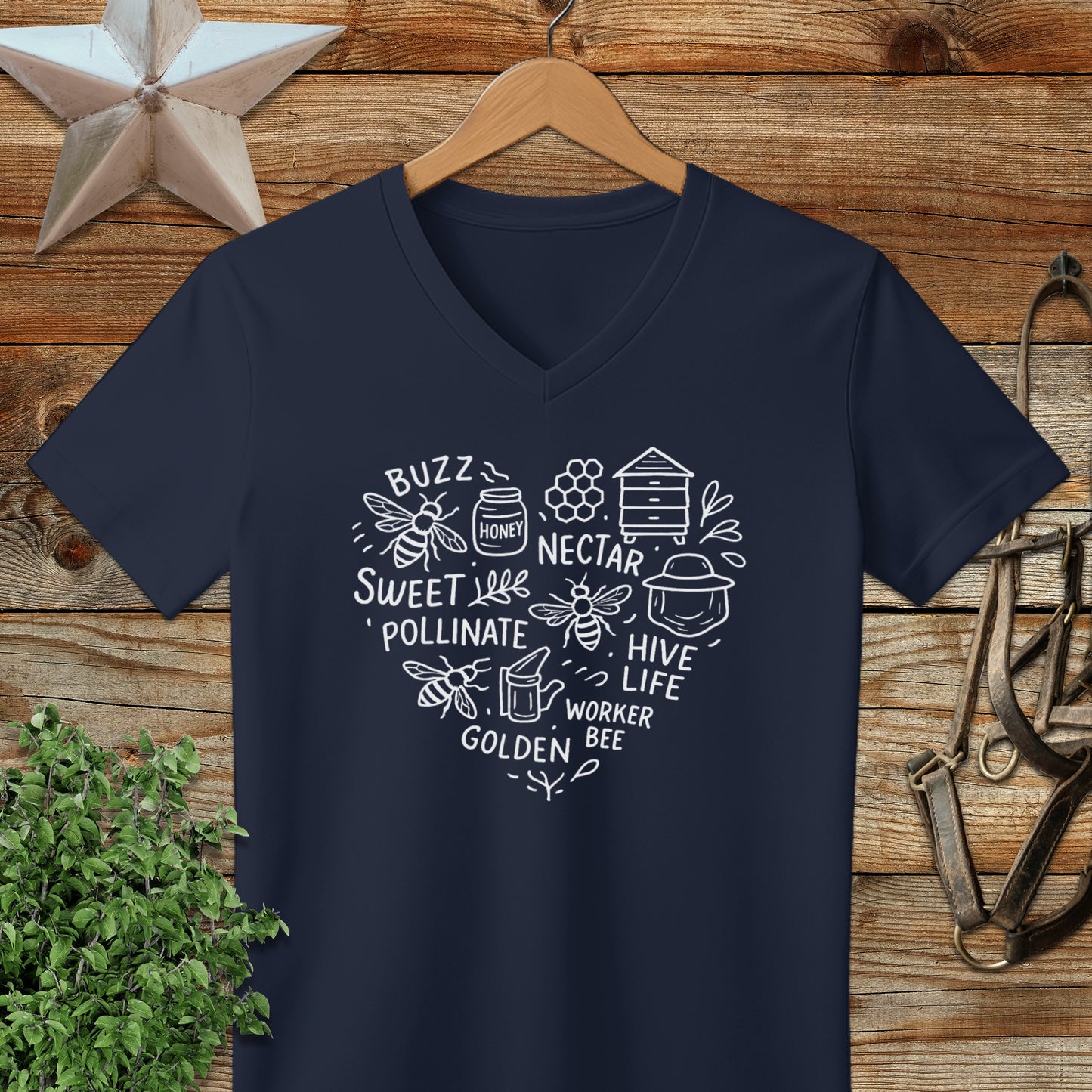 Honeybee Heart V-neck