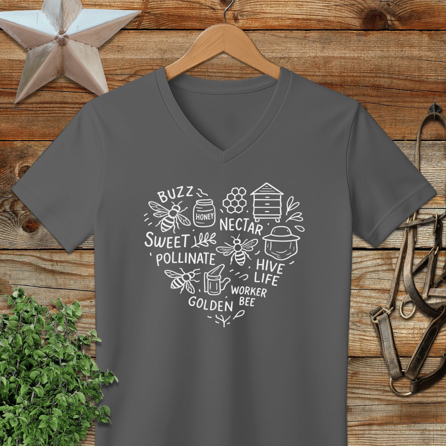 Honeybee Heart V-neck