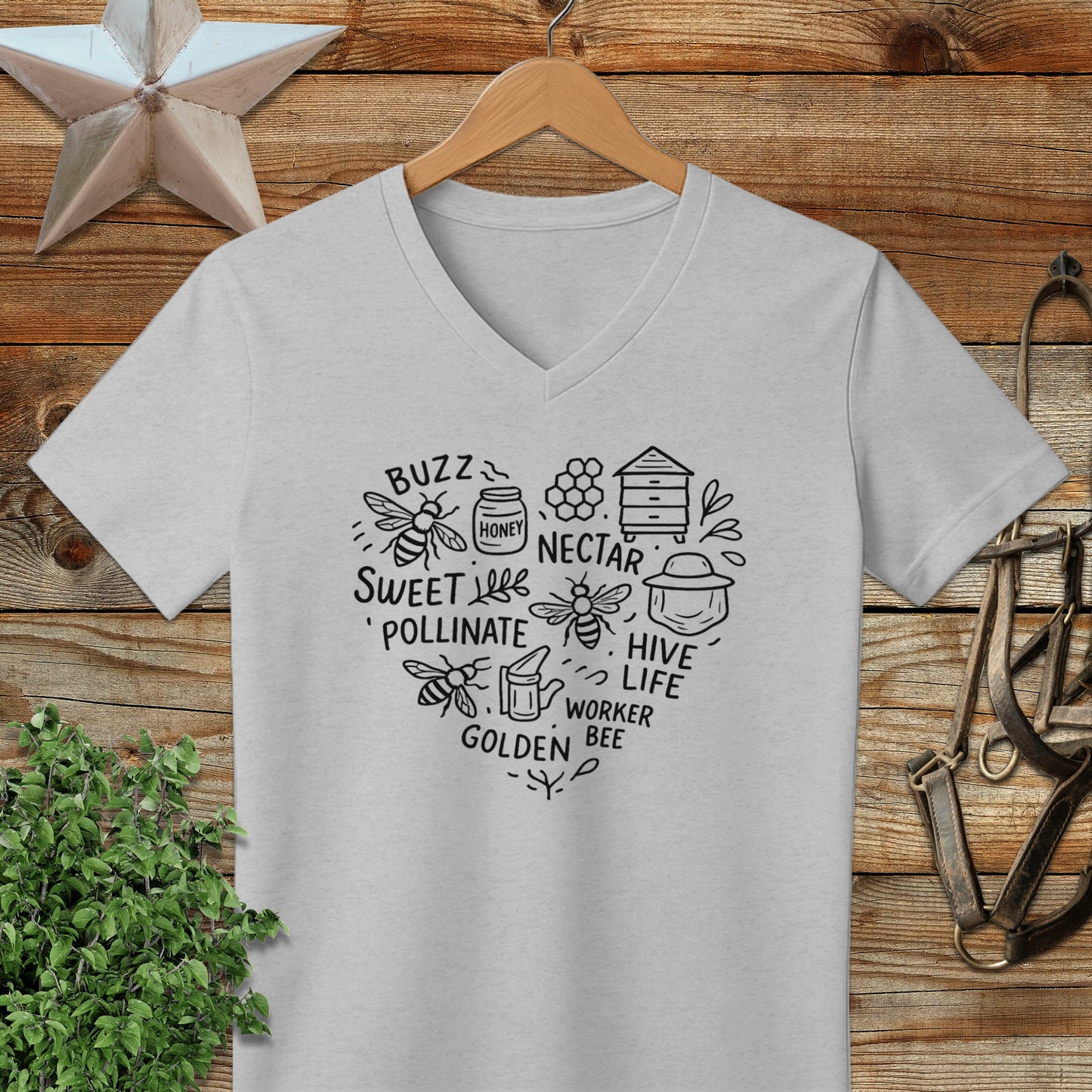 Honeybee Heart V-neck