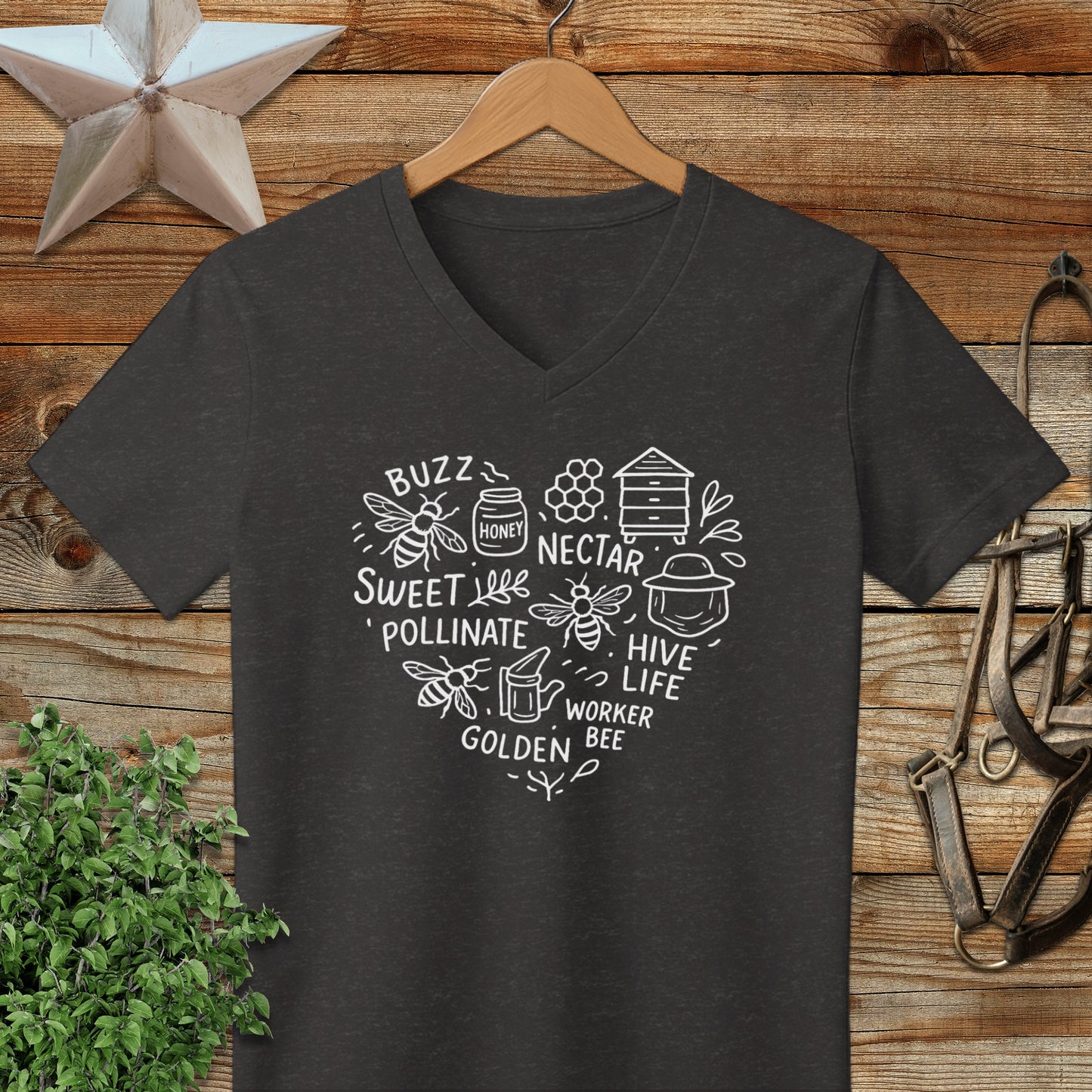 Honeybee Heart V-neck