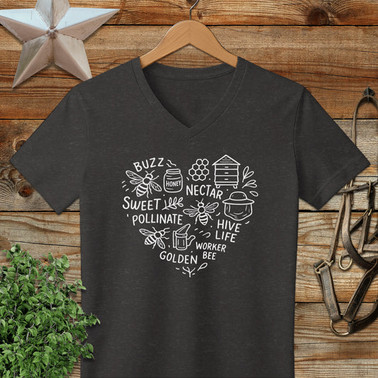 Honeybee Heart V-neck