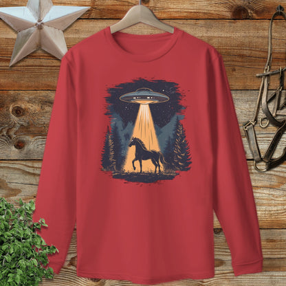 Horse Alien Abduction Long Sleeve Tee