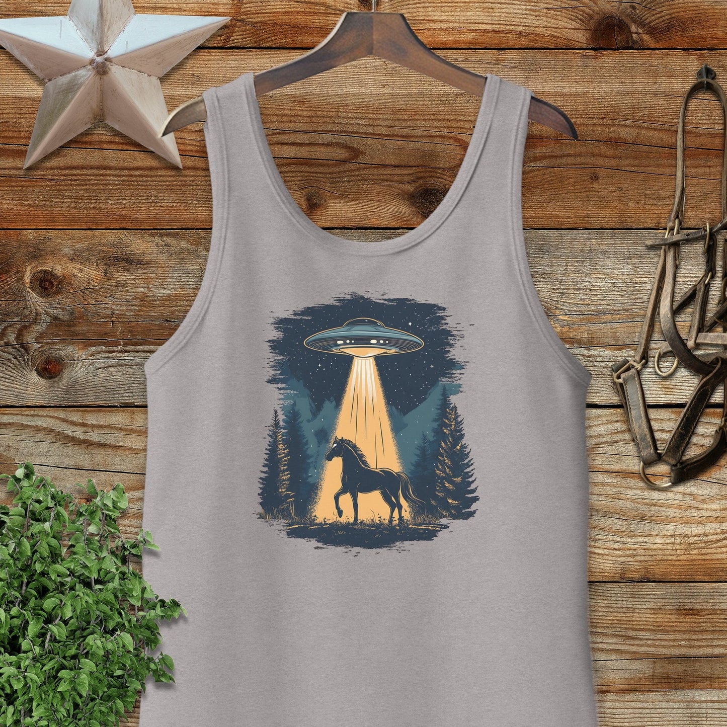 Horse Alien Abduction Tank Top
