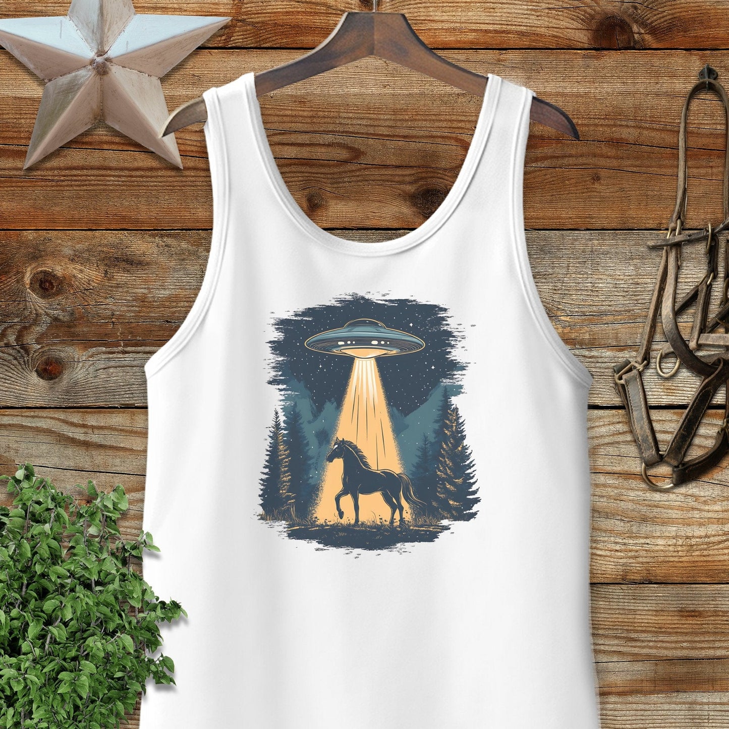 Horse Alien Abduction Tank Top