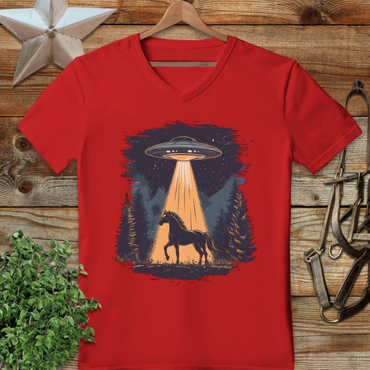 Horse Alien Abduction V-neck
