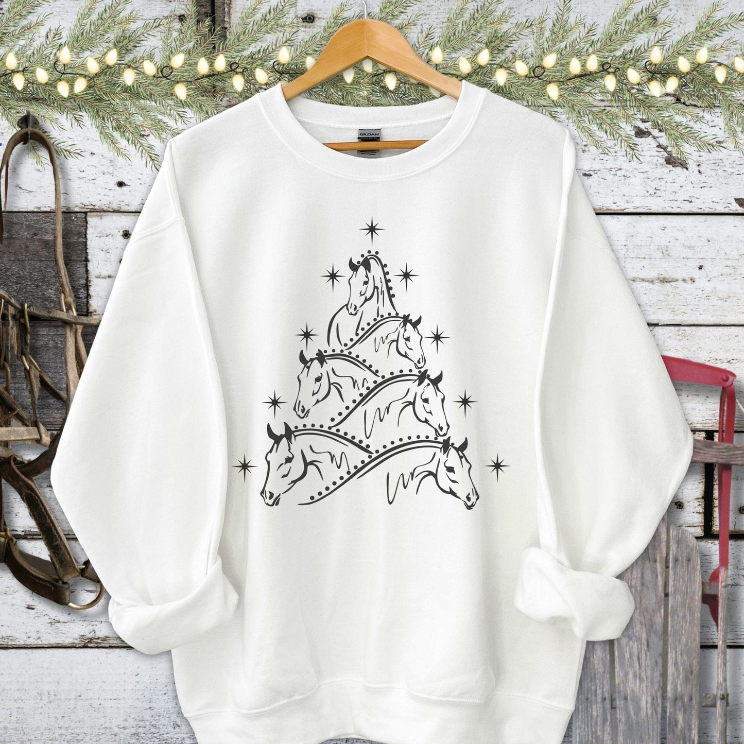 Horse Art Christmas Shirt