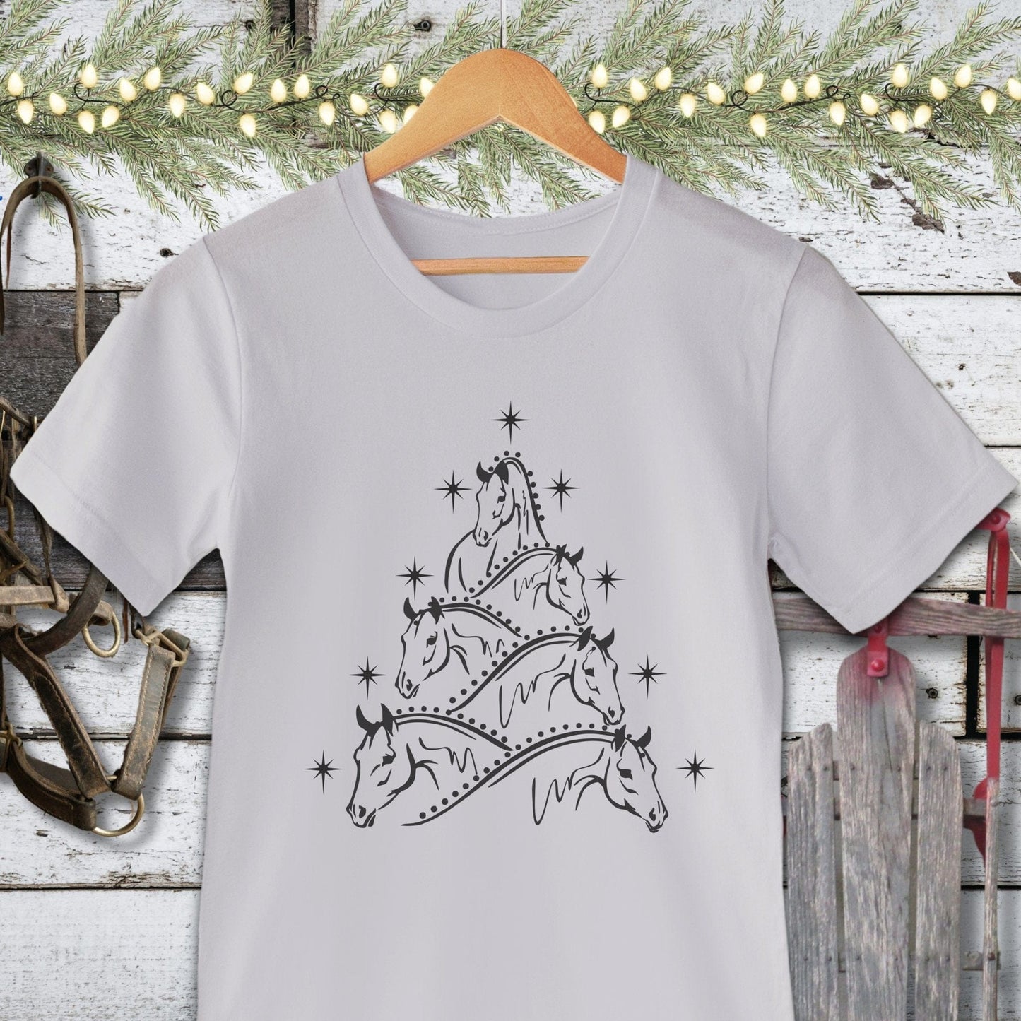 Horse Art Christmas Shirt