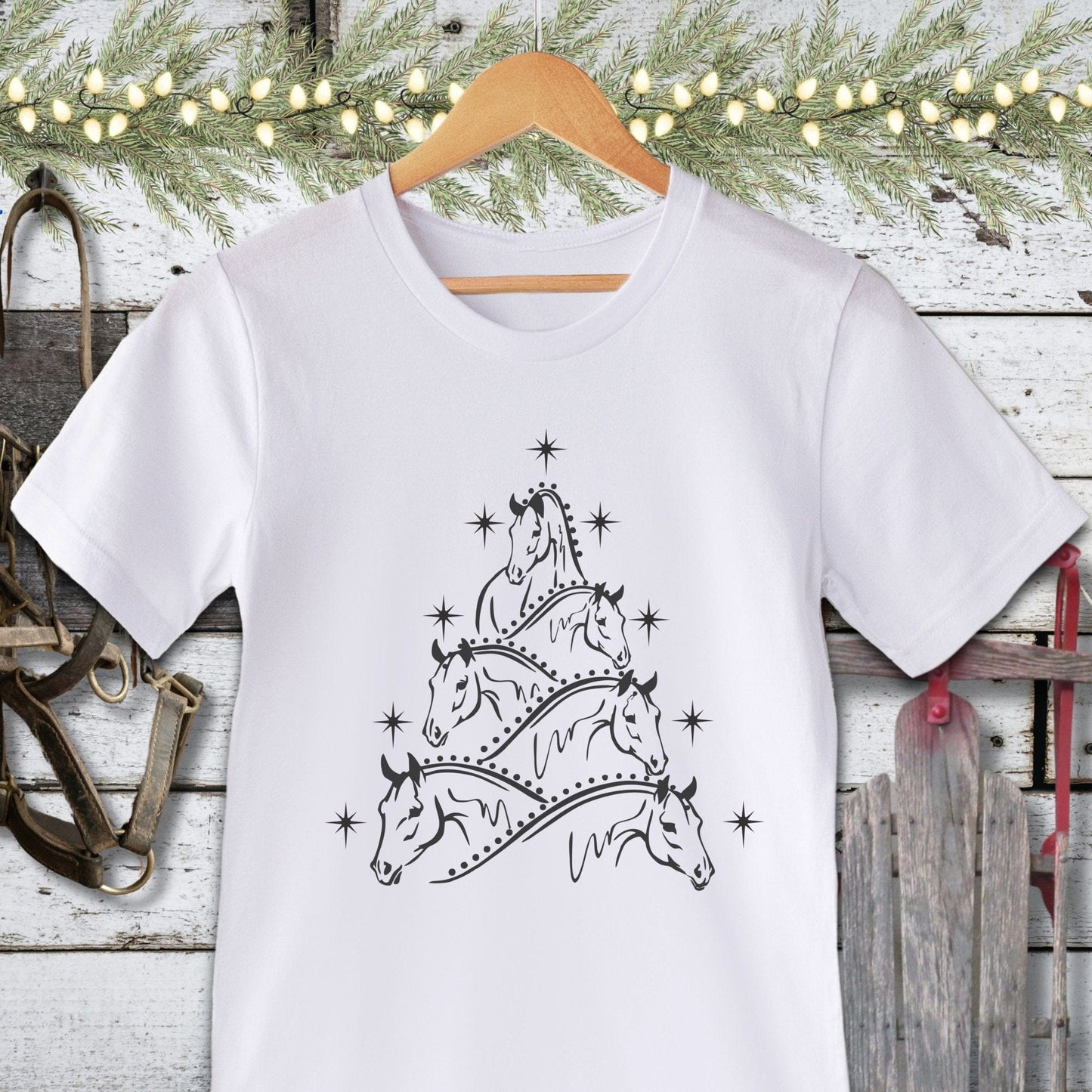 Horse Art Christmas Shirt