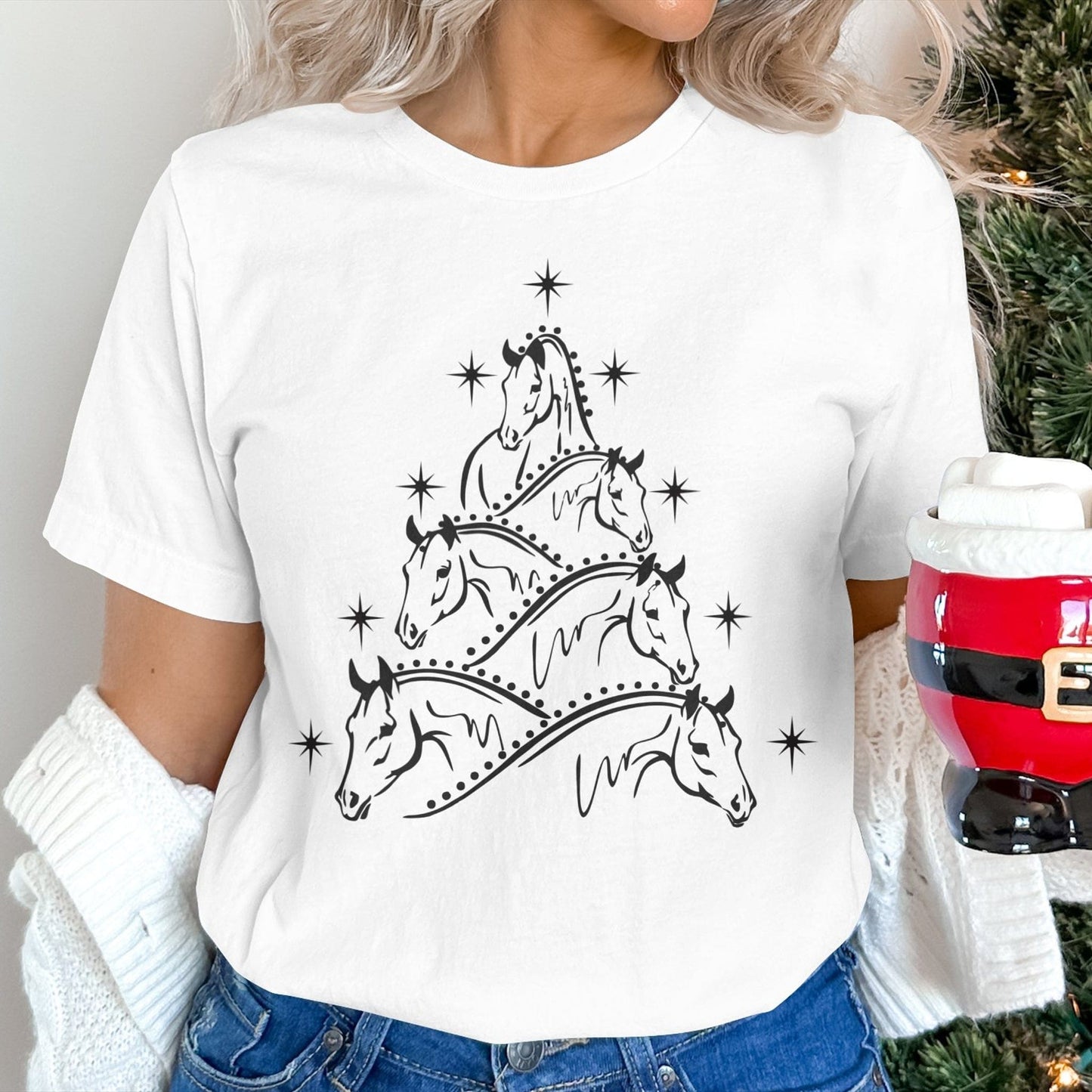 Horse Art Christmas Shirt