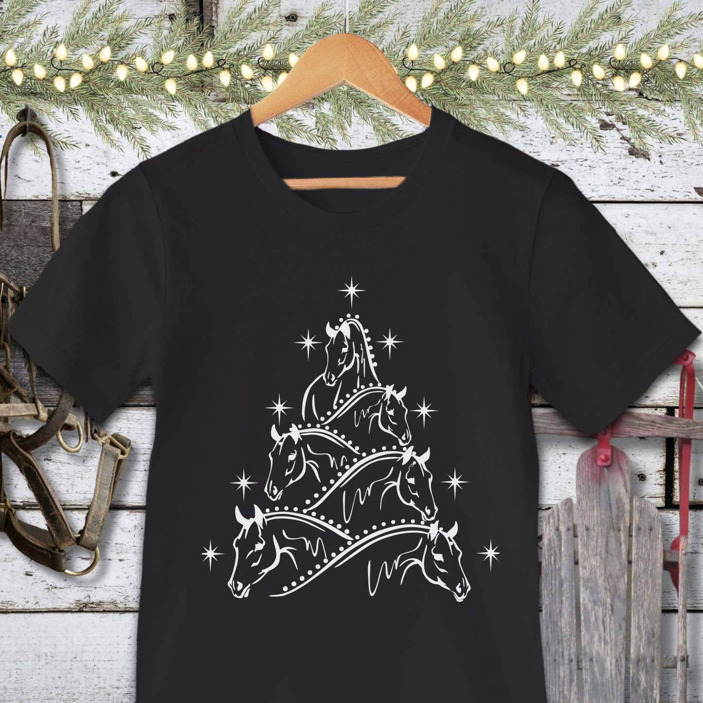 Horse Art Christmas Shirt