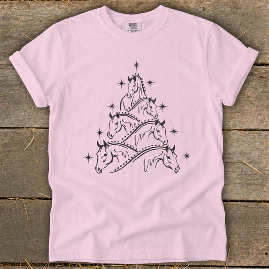 Horse Art Christmas Signature Tee
