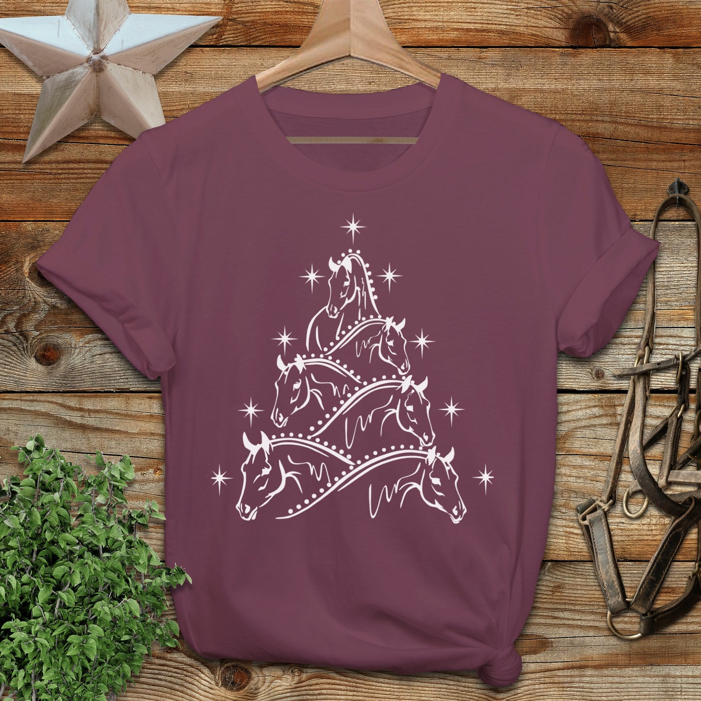 Horse Art Christmas T-Shirt