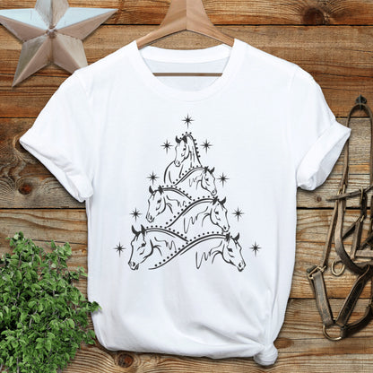 Horse Art Christmas T-shirt