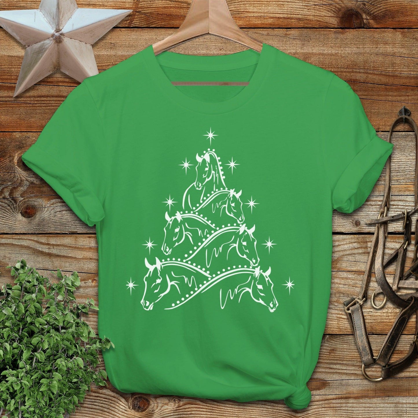 Horse Art Christmas T-shirt