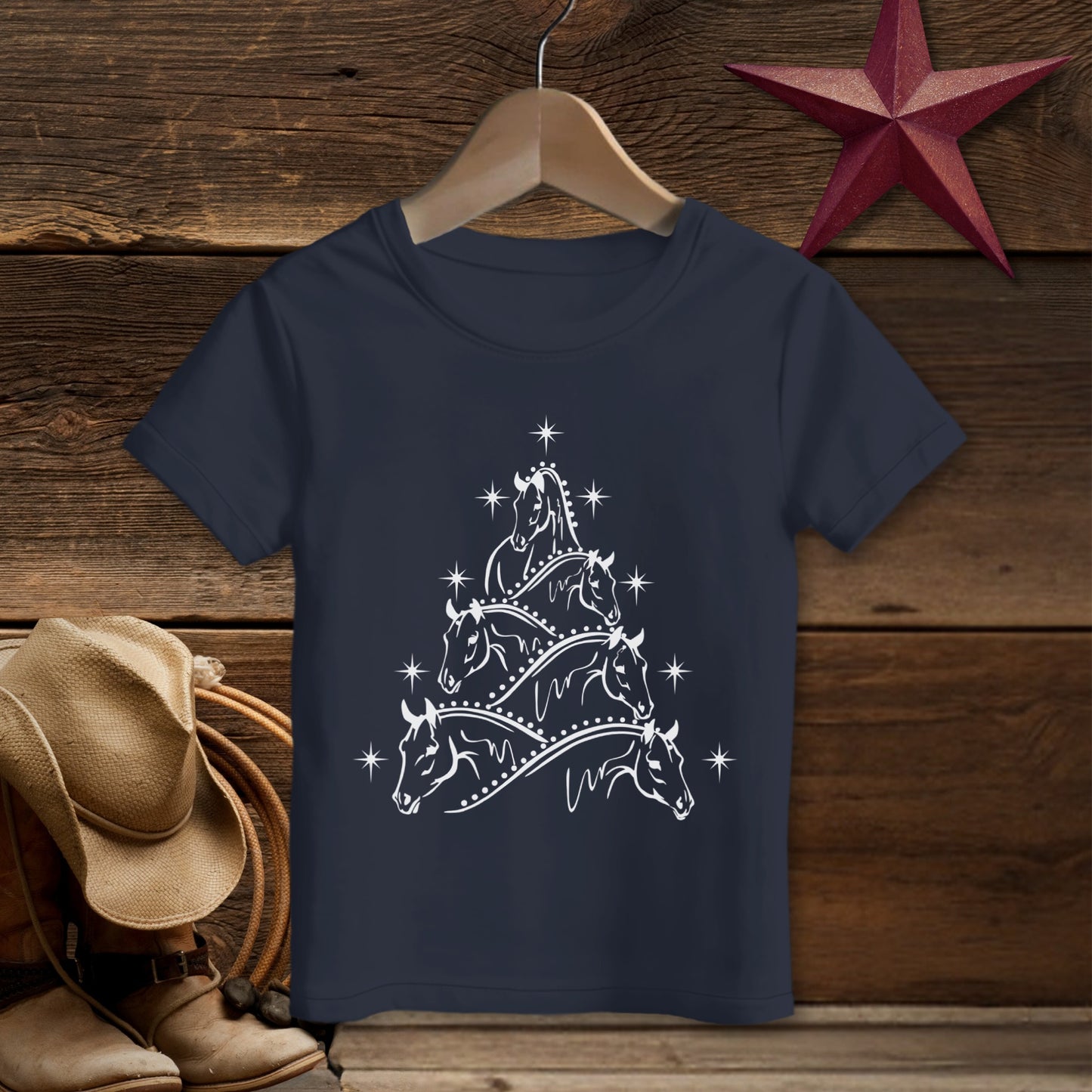Horse Art Christmas T-shirt (Toddler)