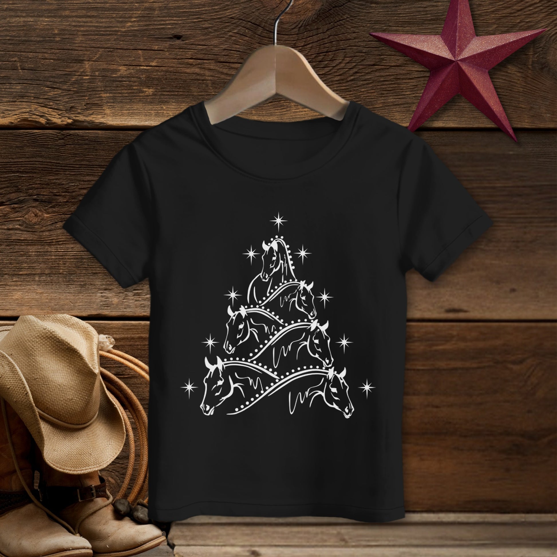Horse Art Christmas T-Shirt (Toddler)