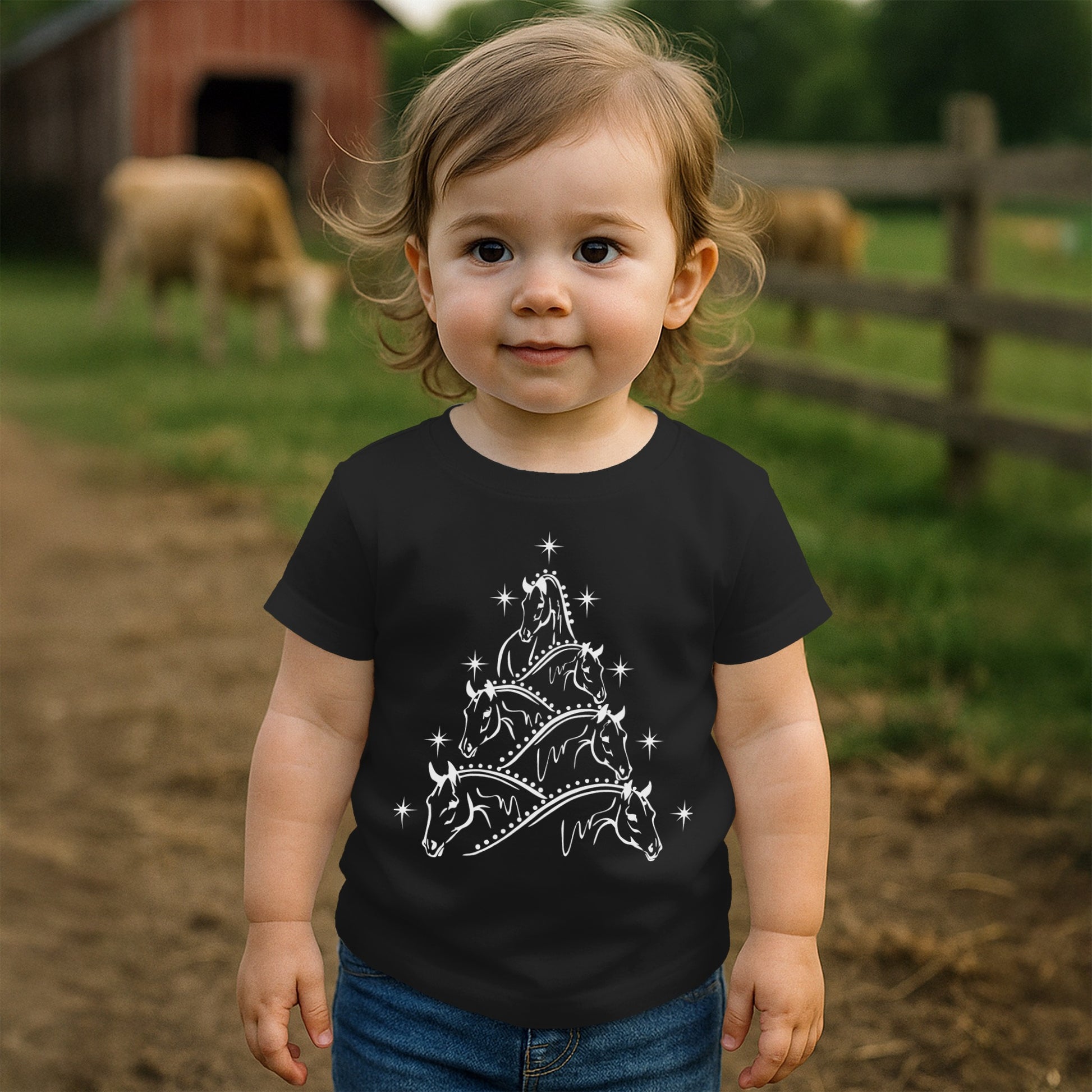 Horse Art Christmas T-shirt (Toddler)
