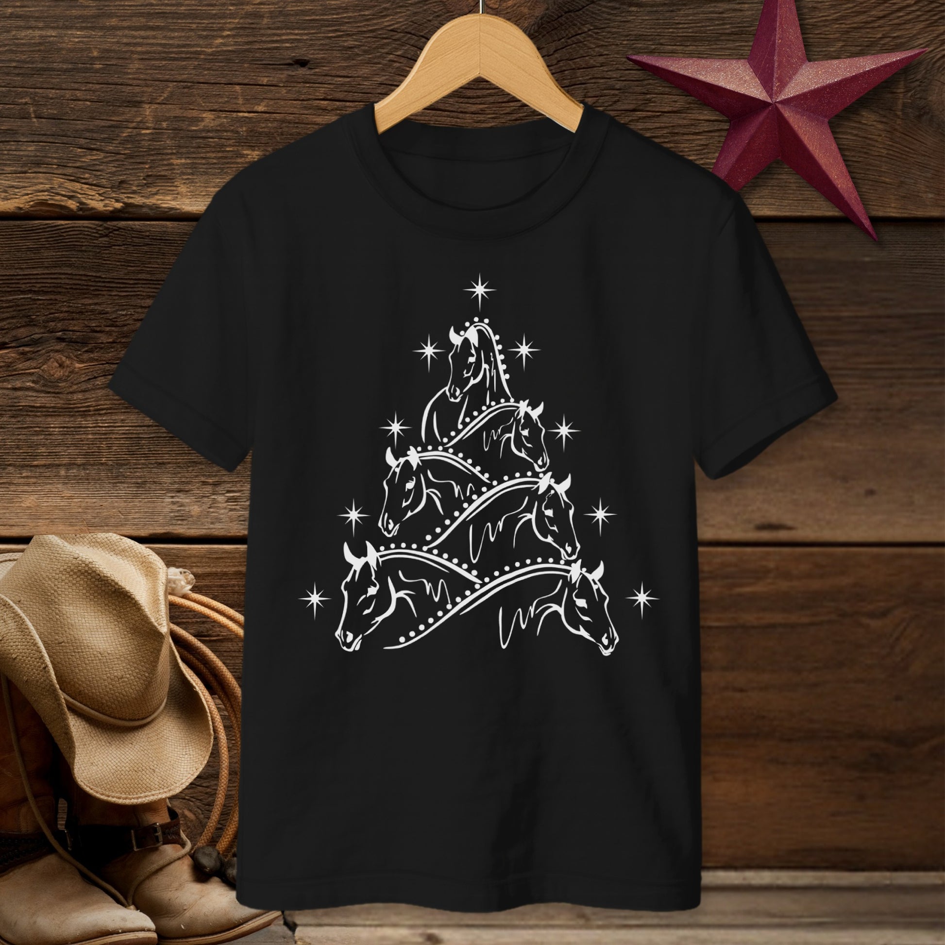 Horse Art Christmas T-Shirt (Youth)
