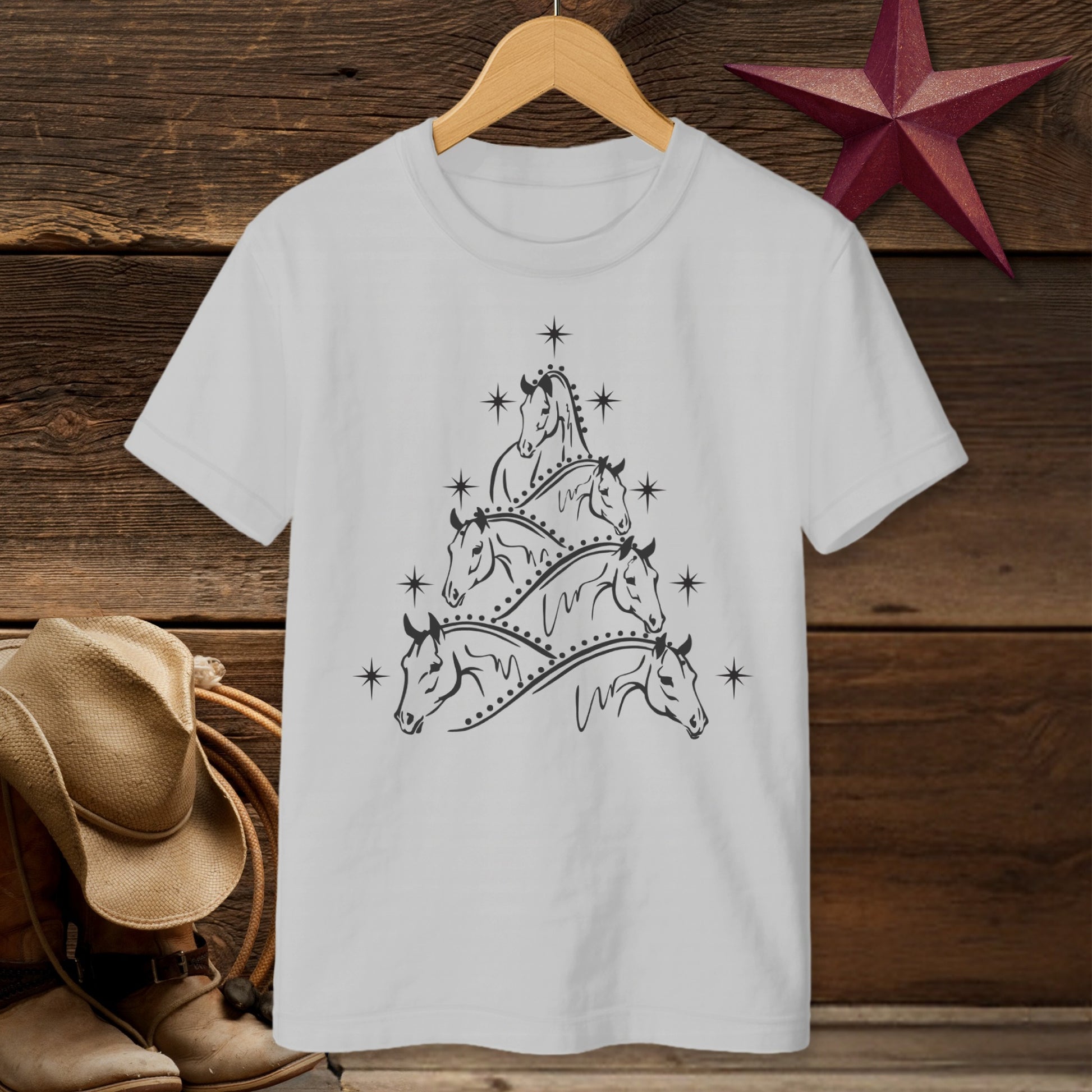 Horse Art Christmas T-Shirt (Youth)
