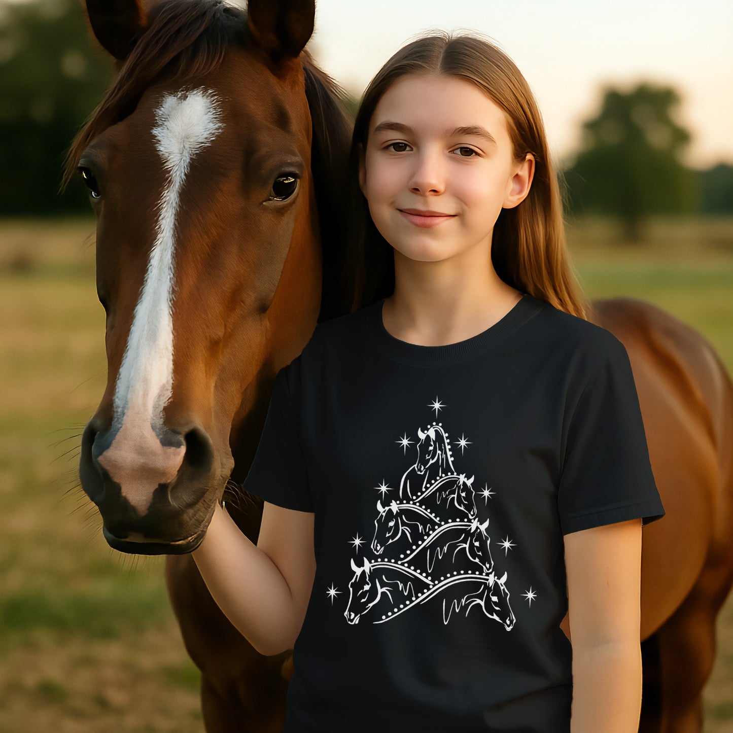 Horse Art Christmas T-shirt (Youth)