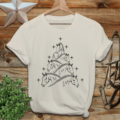 Horse Art Christmas T-shirt