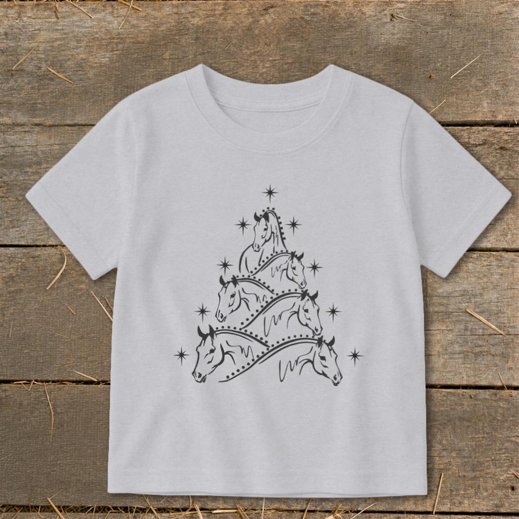Horse Art Christmas Toddler Tee