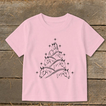 Horse Art Christmas Toddler Tee