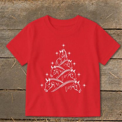 Horse Art Christmas Toddler Tee