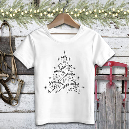 Horse Art Christmas Youth Shirt