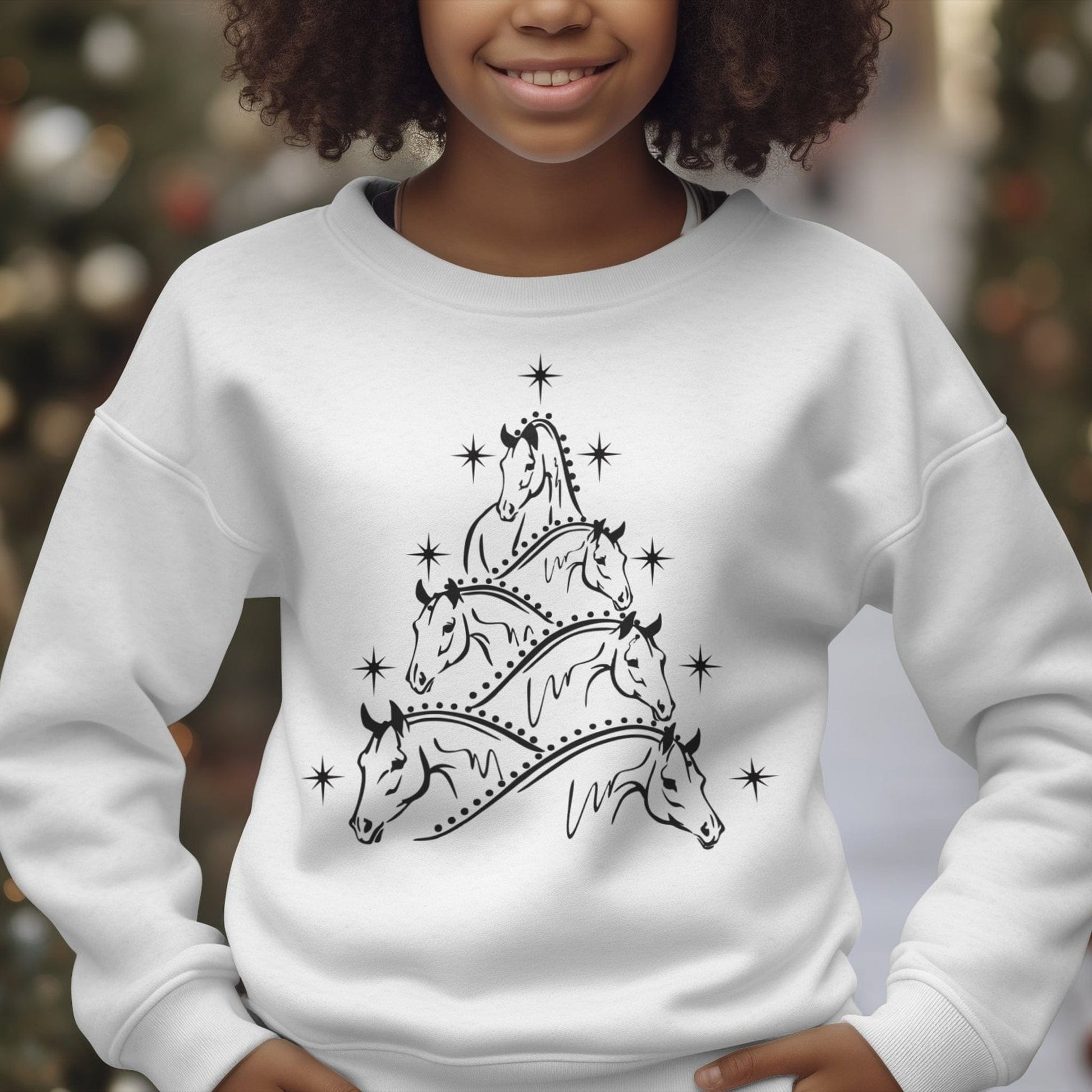 Horse Art Christmas Youth Shirt