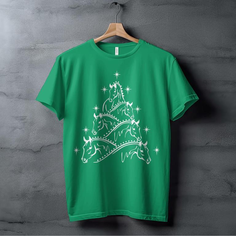 Horse Christmas Art T-shirt (Adult)
