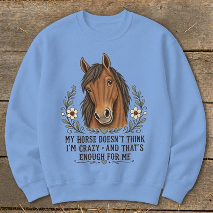 Horse Doesn't Think I'm Crazy Sweatshirt