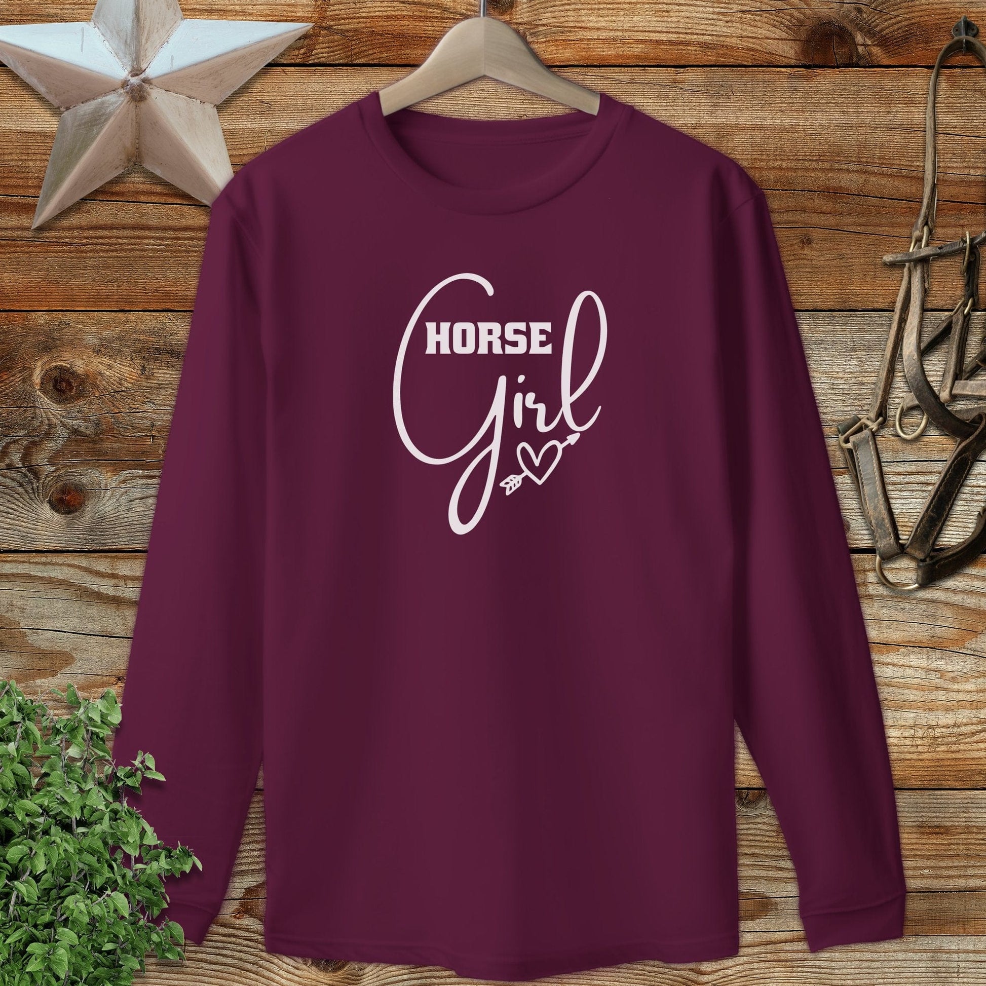 Horse Girl with Arrow Long Sleeve Tee