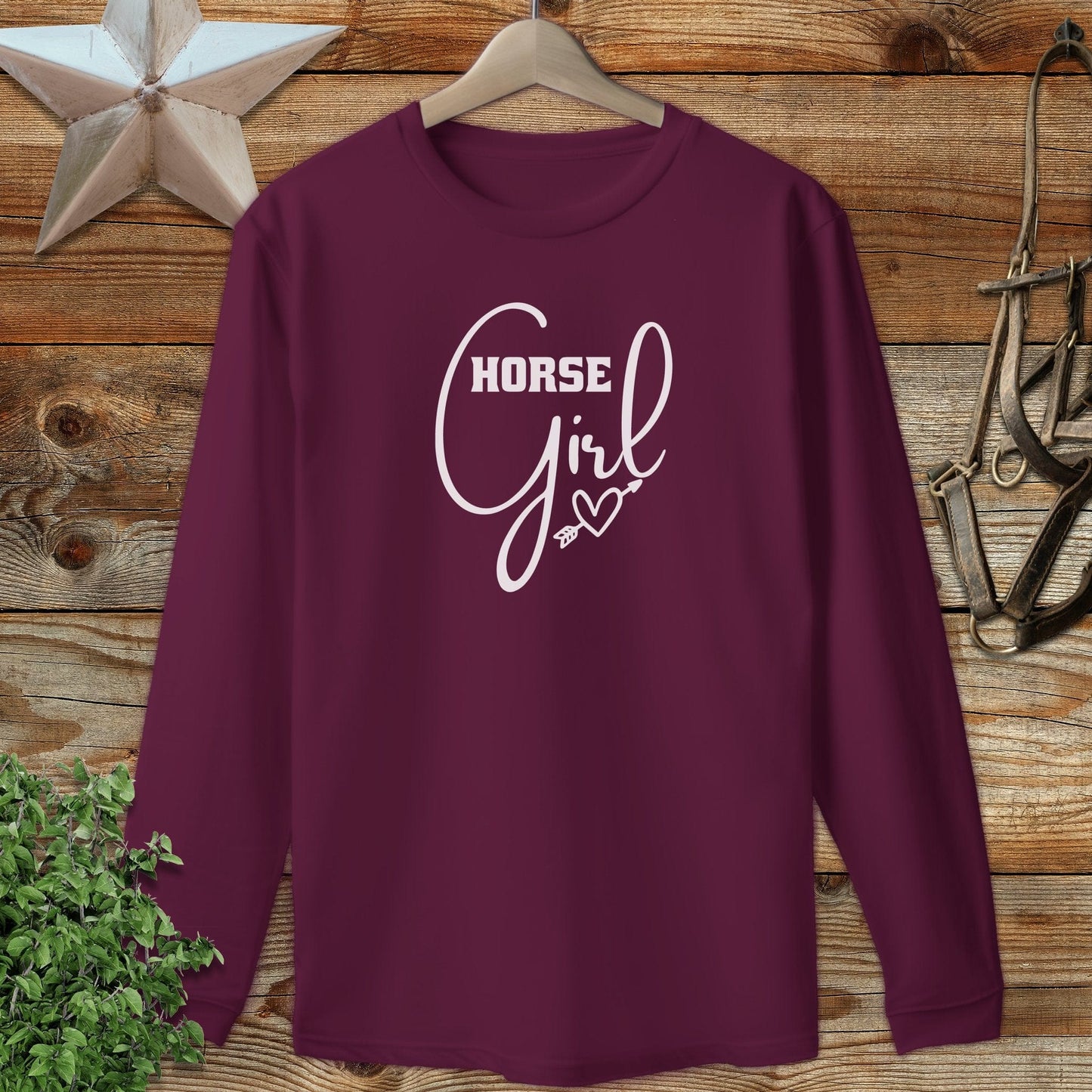 Horse Girl with Arrow Long Sleeve Tee