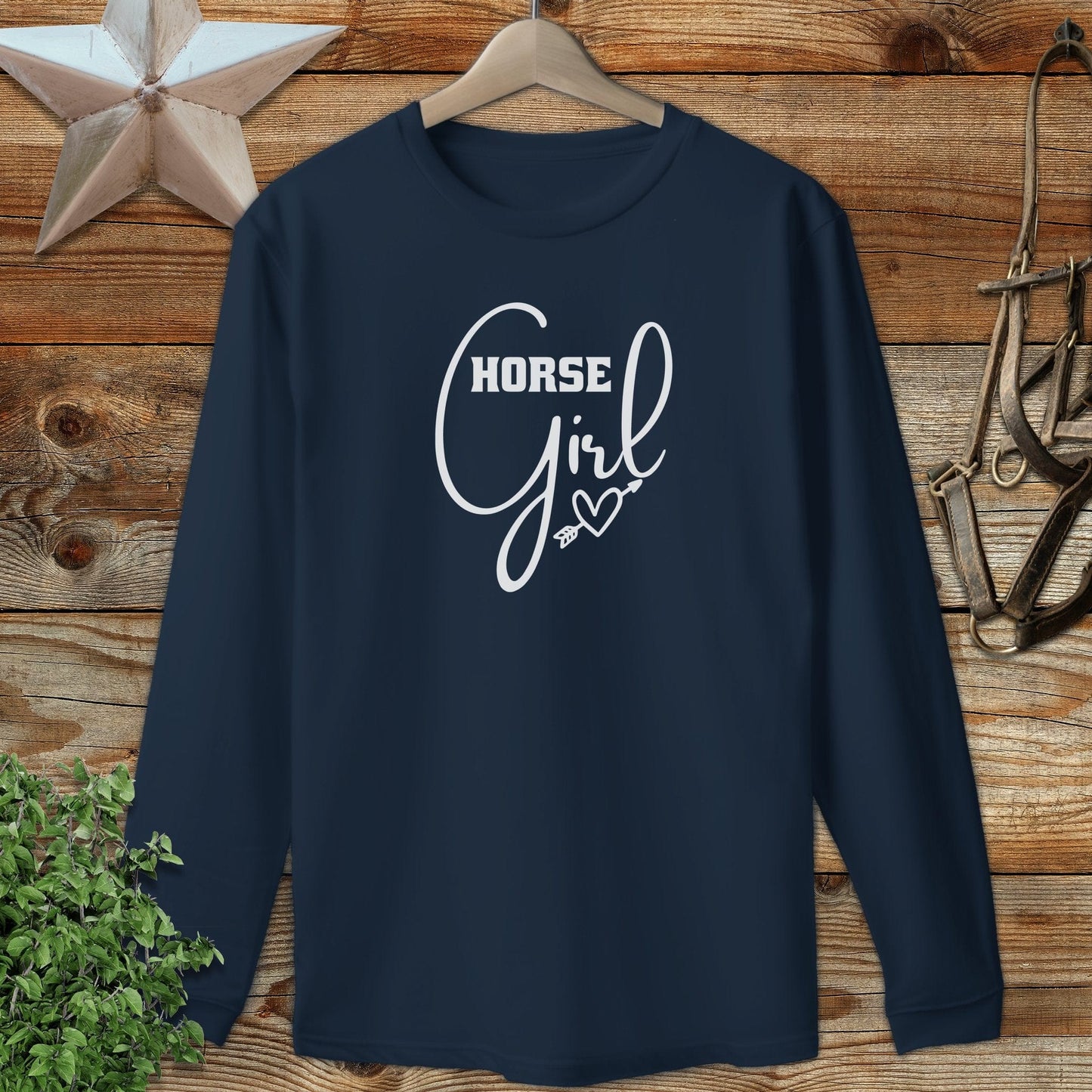 Horse Girl with Arrow Long Sleeve Tee