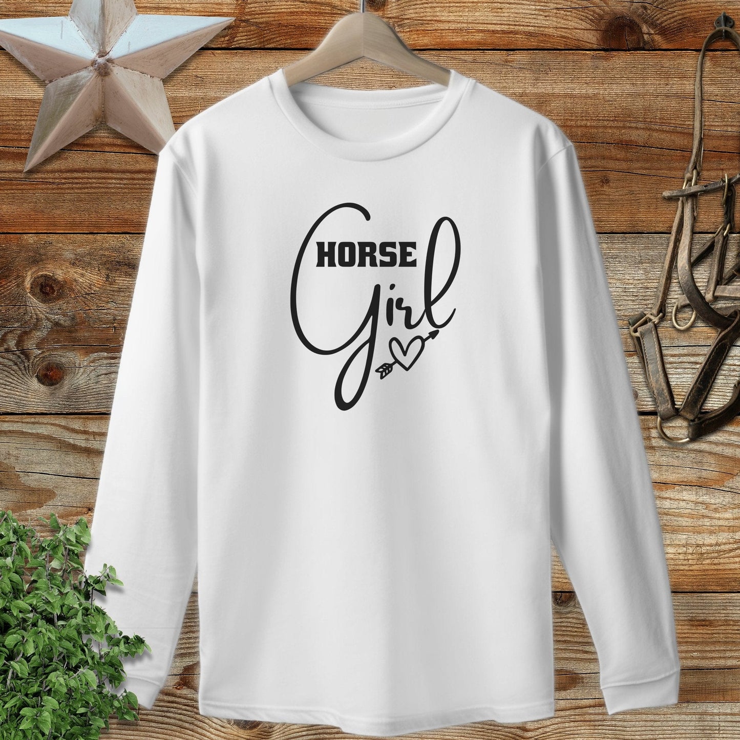 Horse Girl with Arrow Long Sleeve Tee