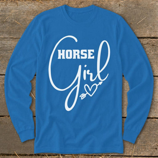 Horse Girl with Arrow Long Sleeve Tee - Royal