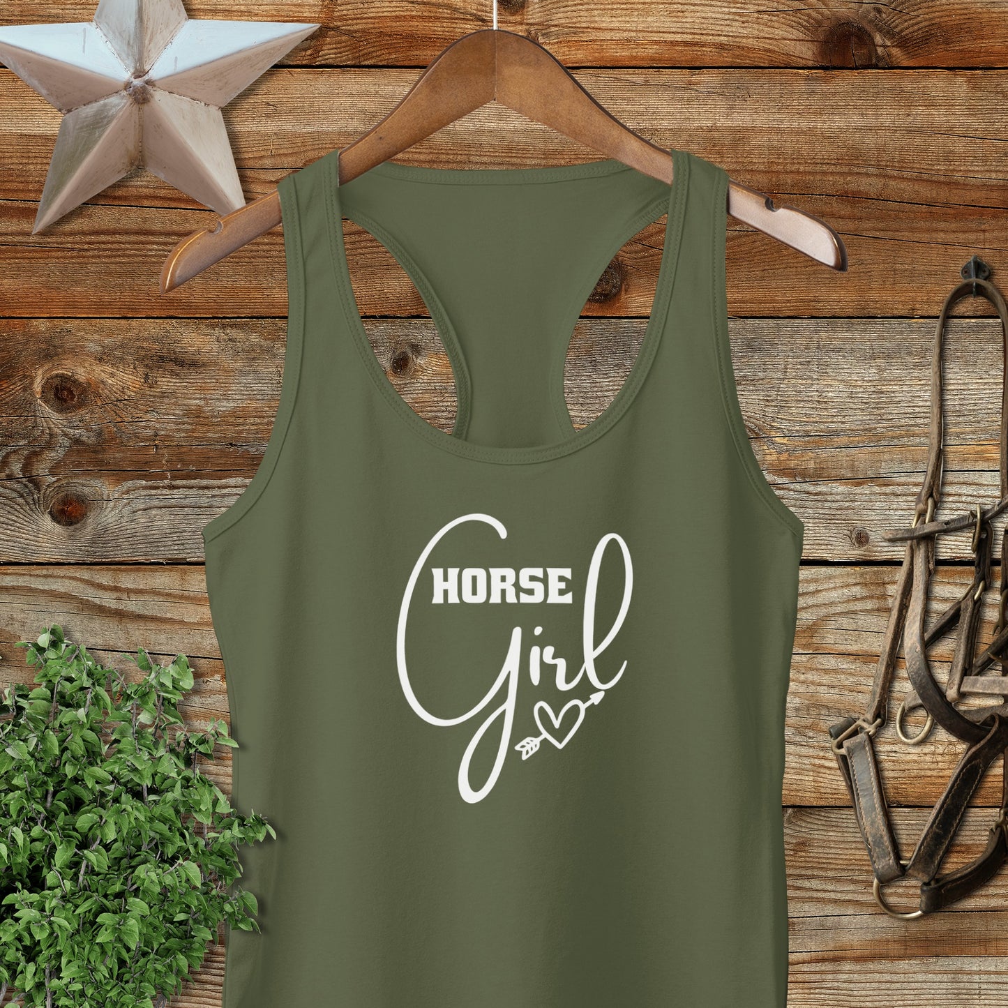 Horse Girl with Arrow Racerback Tank