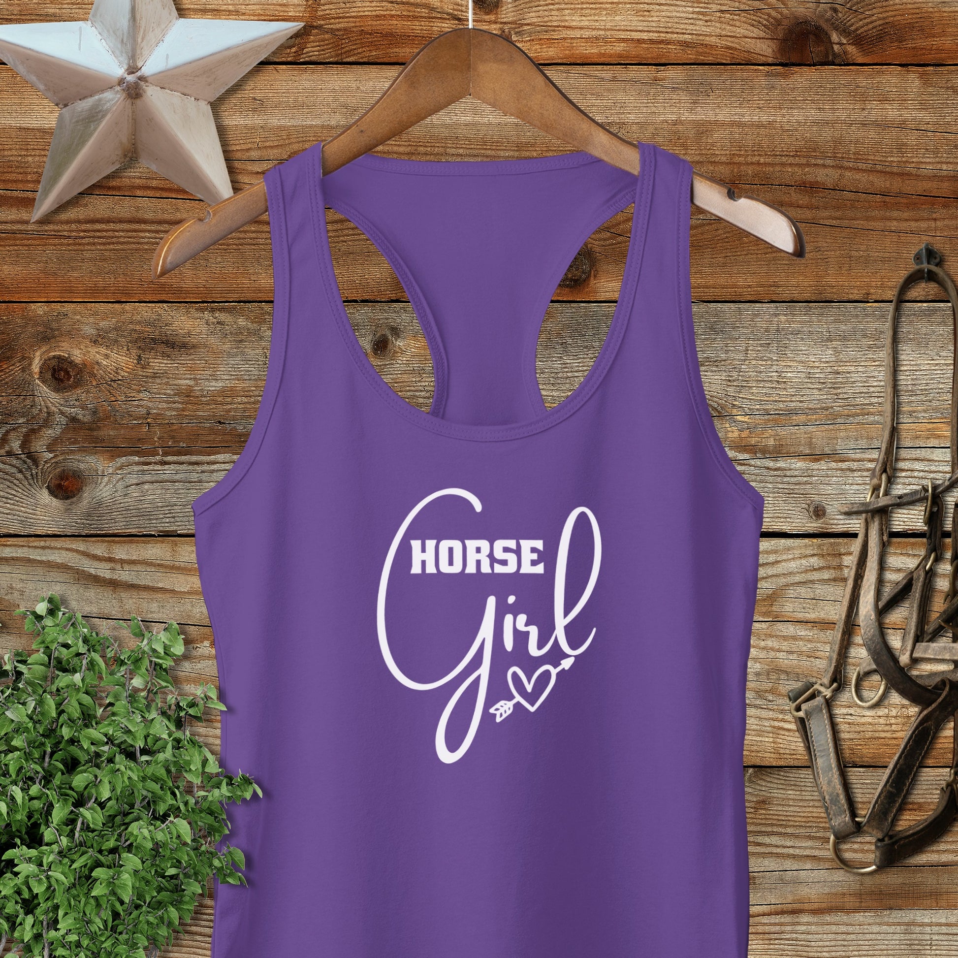 Horse Girl with Arrow Racerback Tank