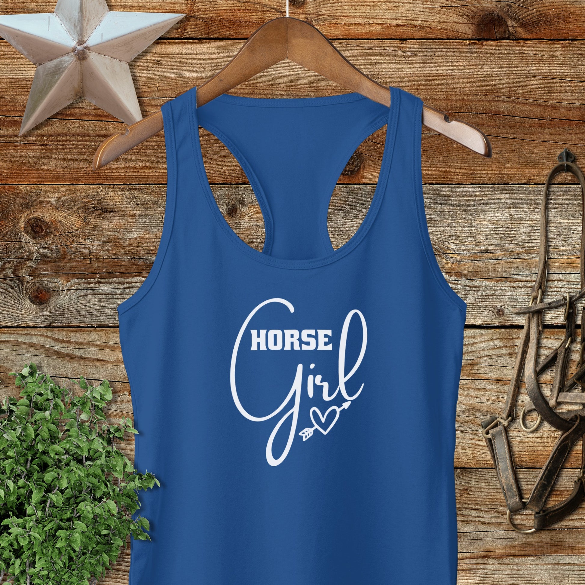 Horse Girl with Arrow Racerback Tank